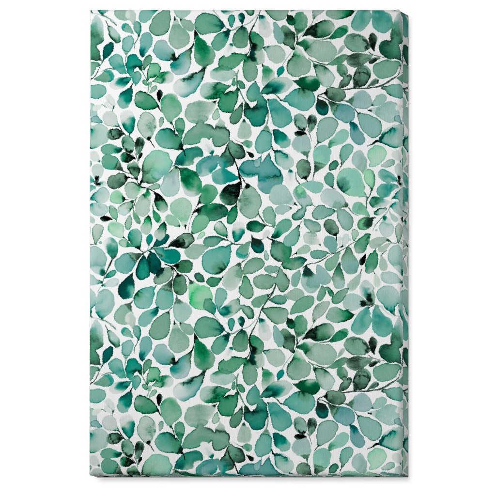 Little Leaves Eucalyptus Foliage - Green Wall Art, No Frame, Single piece, Canvas, 24x36, Green