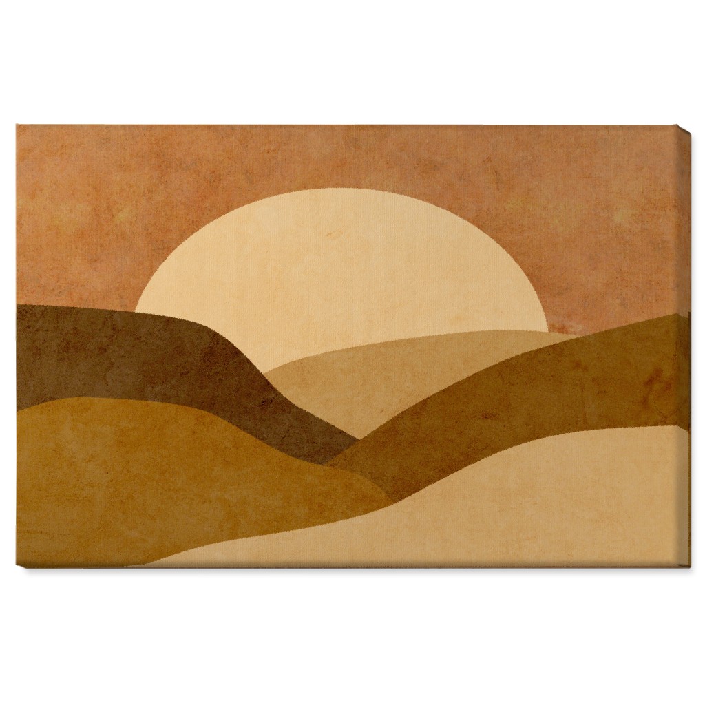 Mountains At Dusk Wall Art, No Frame, Single piece, Canvas, 24x36, Brown