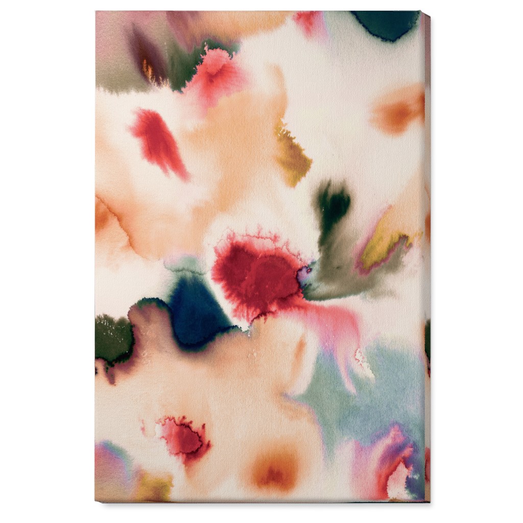 Abstract Watercolor - Warm Wall Art, No Frame, Single piece, Canvas, 24x36, Pink