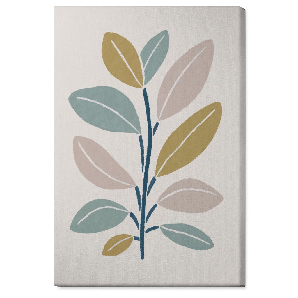 Plant Branch Wall Art, No Frame, Single piece, Canvas, 24x36, Beige