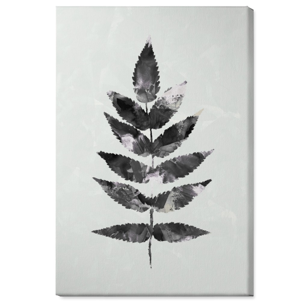 Botanical Leaf Wall Art, No Frame, Single piece, Canvas, 24x36, Beige, Gray