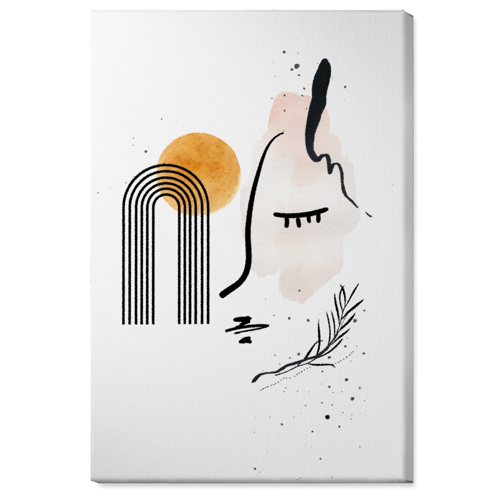 Sun Lady - Neutral Wall Art, No Frame, Single piece, Canvas, 24x36, White, White