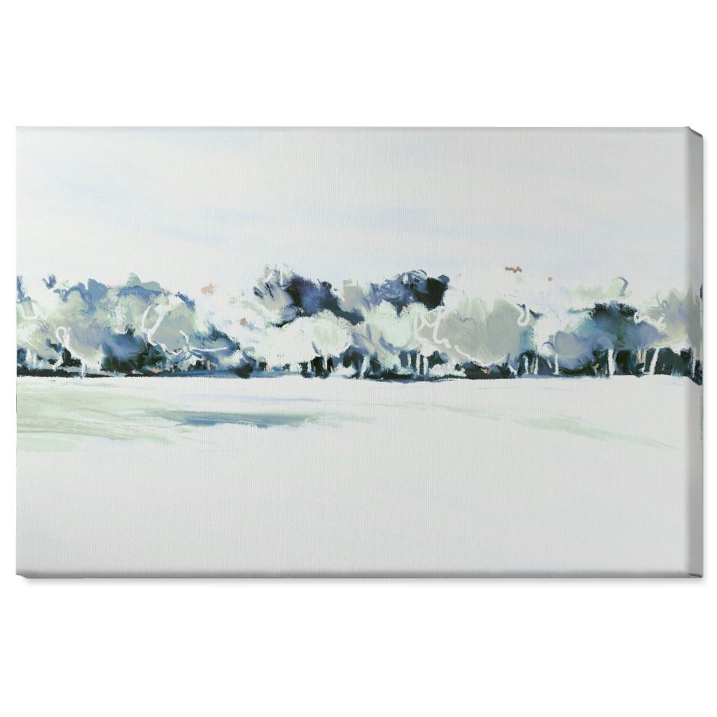 Tree Line Abstract Wall Art, No Frame, Single piece, Canvas, 24x36, Blue, True Blue