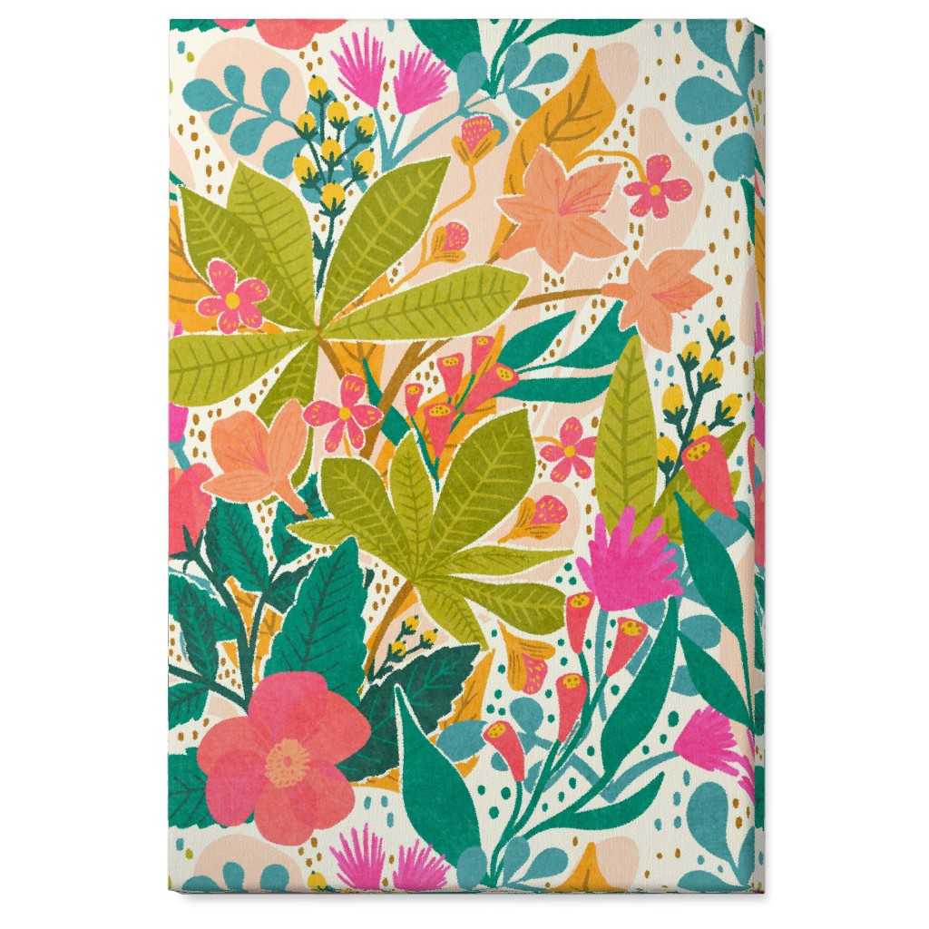 Flowers of Paradise - Multi Wall Art, No Frame, Single piece, Canvas, 24x36, Multicolor