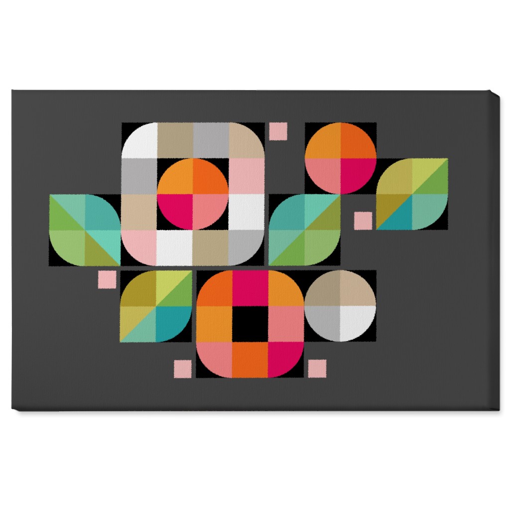 Mod Flower Box Wall Art, No Frame, Single piece, Canvas, 24x36, Multicolor