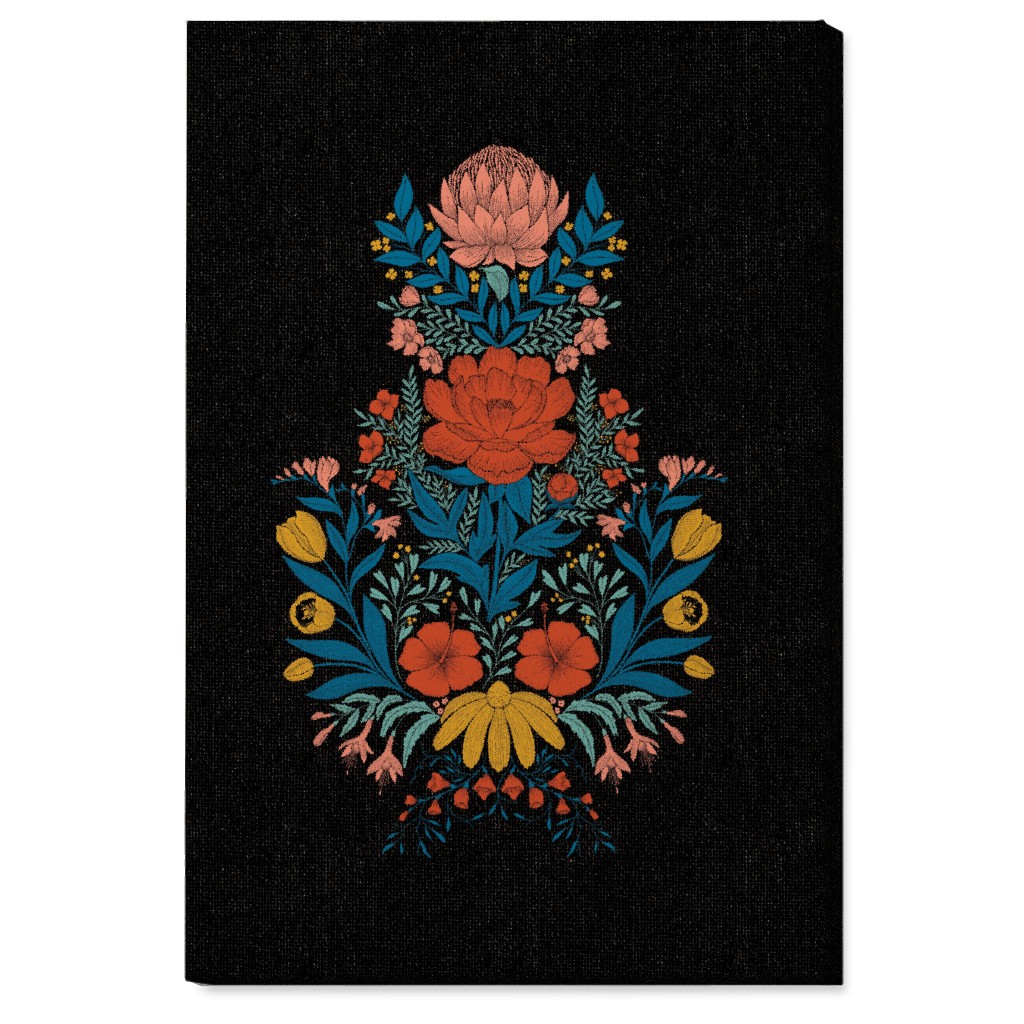 Garden Flower Wall Art, No Frame, Single piece, Canvas, 24x36, Multicolor, Coal