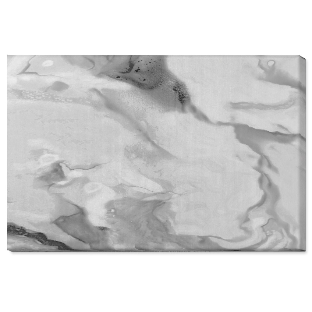 Carerra Marble - Watercolor Wall Art, No Frame, Single piece, Canvas, 24x36, Gray, Gray