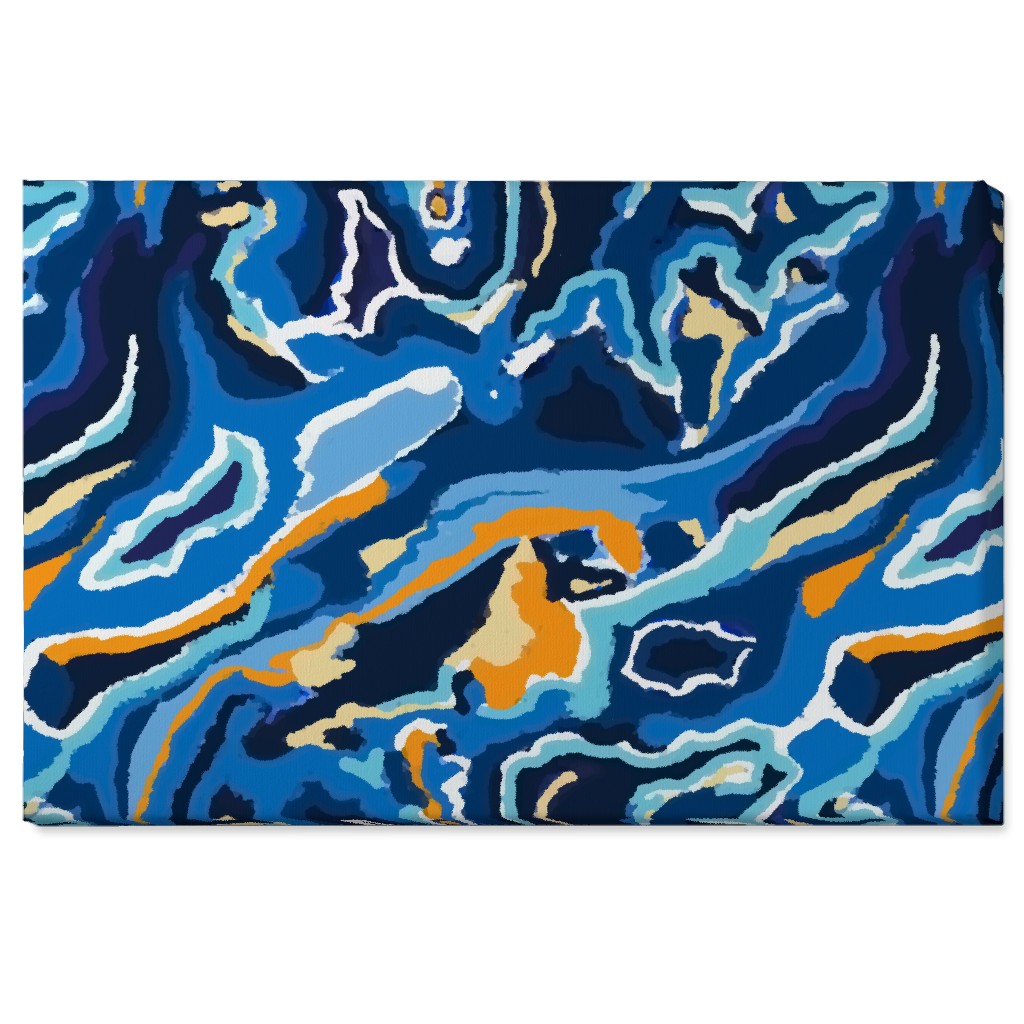 Psychedelic Blues Wall Art, No Frame, Single piece, Canvas, 24x36, Blue, True Blue