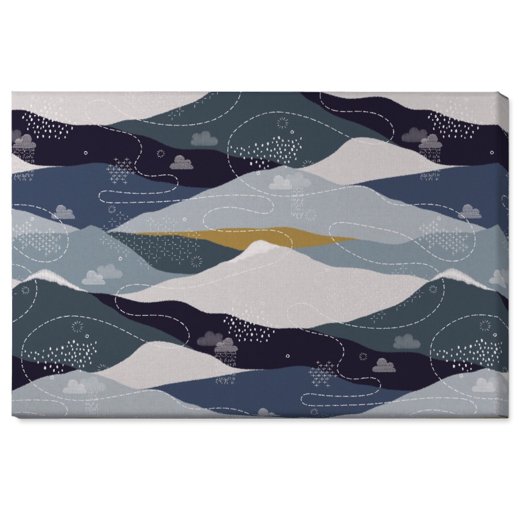Ever Blue Mountains Wall Art, No Frame, Single piece, Canvas, 24x36, Blue