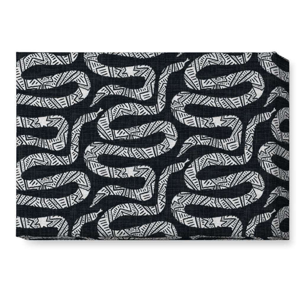 Snake Study - Black Wall Art, No Frame, Single piece, Canvas, 10x14, Black, Black