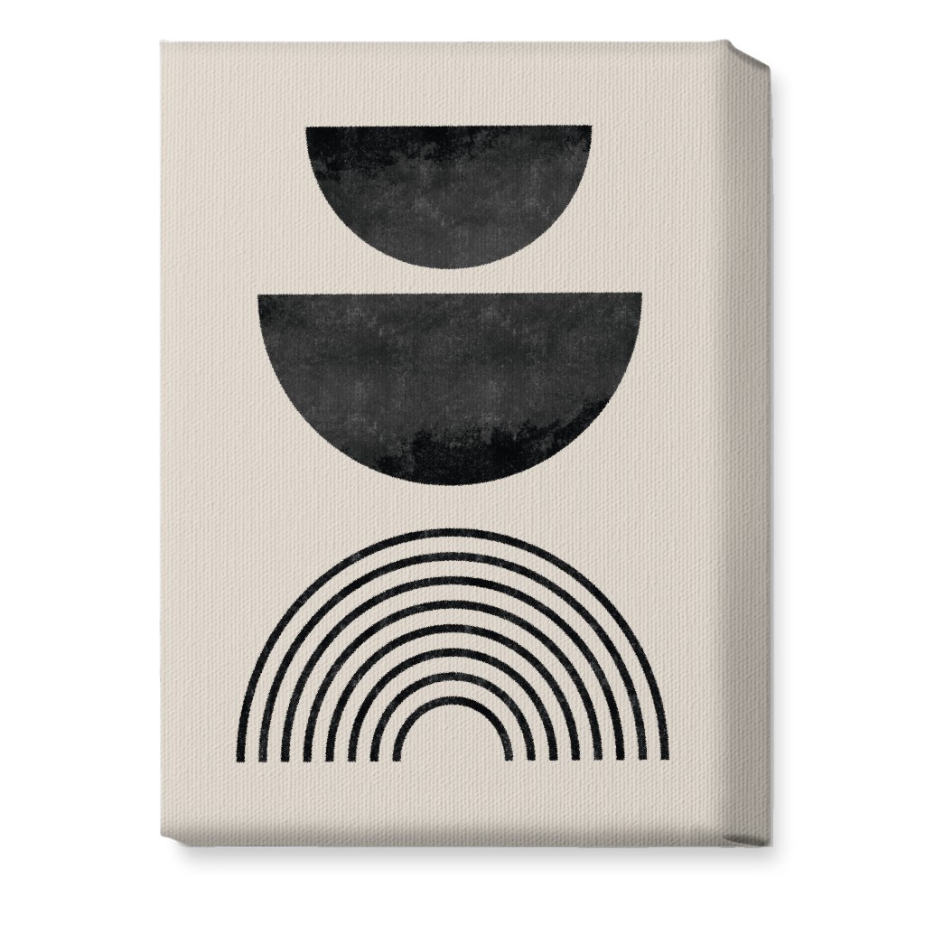 Minimal Geometric and Rainbow - Neutral Wall Art, No Frame, Single piece, Canvas, 10x14, Beige