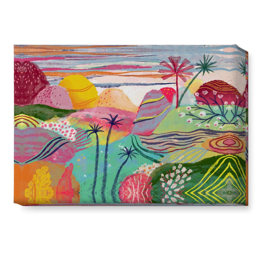 Abstract Dreamy Hills - Vibrant Wall Art, No Frame, Single piece, Canvas, 10x14, Multicolor