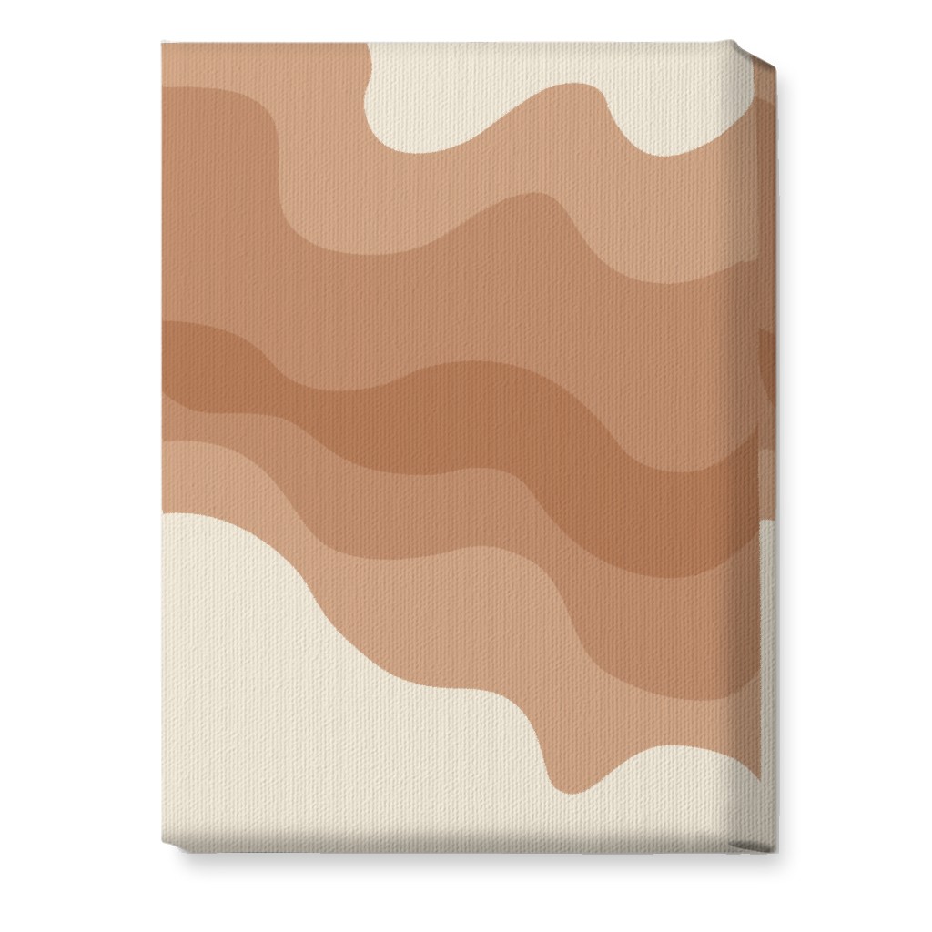 Retro Abstract Waves Wall Art, No Frame, Single piece, Canvas, 10x14, Orange