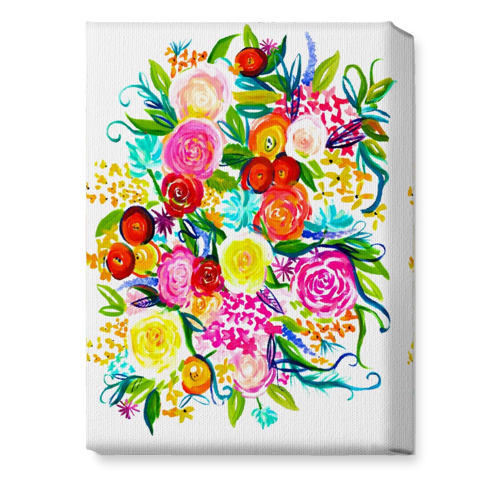 Summer Floral Acrylic Floral - Neon Wall Art, No Frame, Single piece, Canvas, 10x14, Multicolor