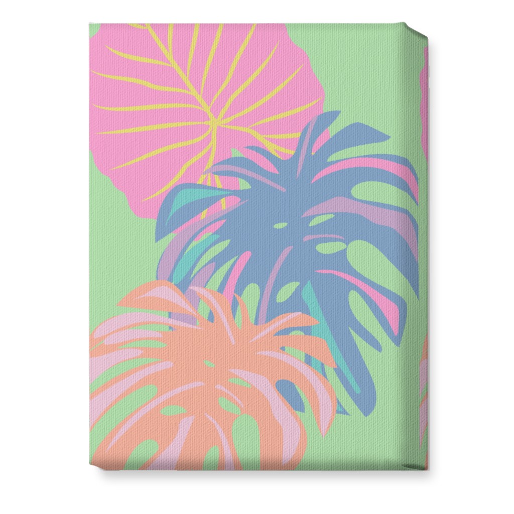 Bold Tropical Leaves - Multi Wall Art, No Frame, Single piece, Canvas, 10x14, Multicolor