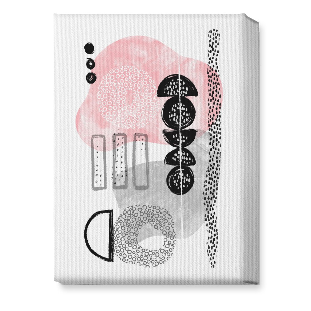 Feminene Abstract - Gray and Pink Wall Art, No Frame, Single piece, Canvas, 10x14, Pink