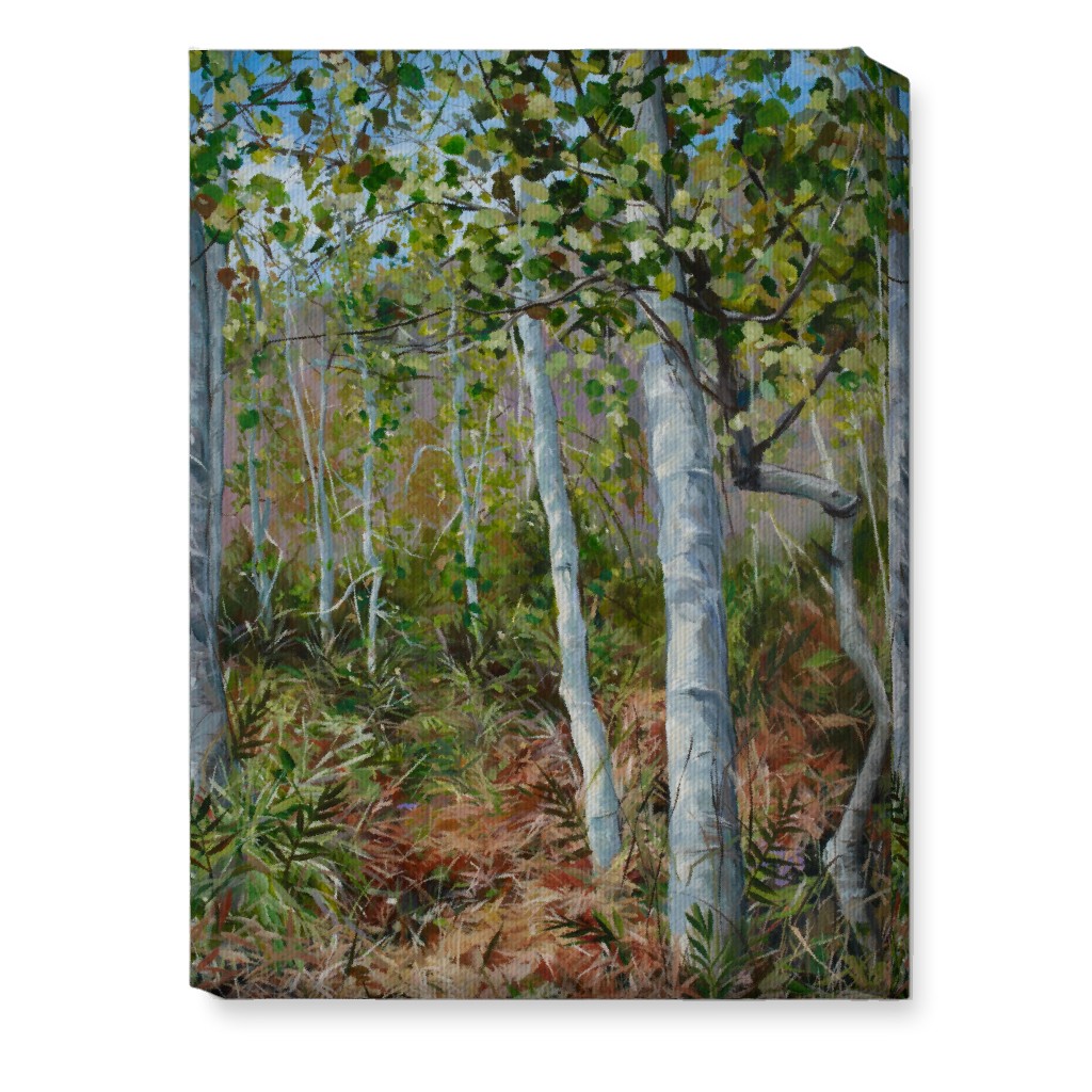 Quaking Aspen Painting Wall Art, No Frame, Single piece, Canvas, 10x14, Green, Classic Green