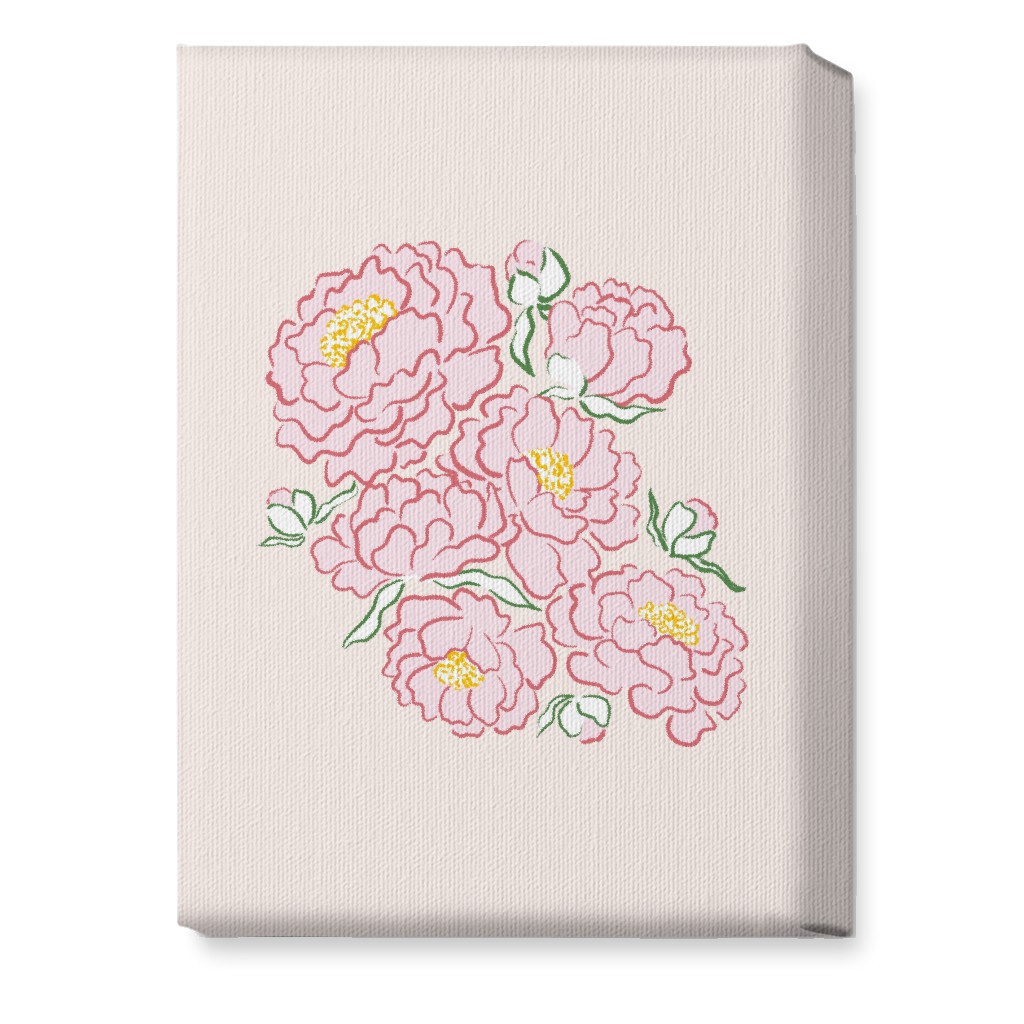 Peonies Wall Art, No Frame, Single piece, Canvas, 10x14, Pink