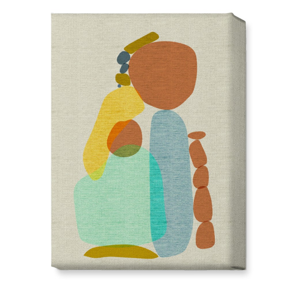 Abstract Vertical Rocks - Multi Wall Art, No Frame, Single piece, Canvas, 10x14, Multicolor