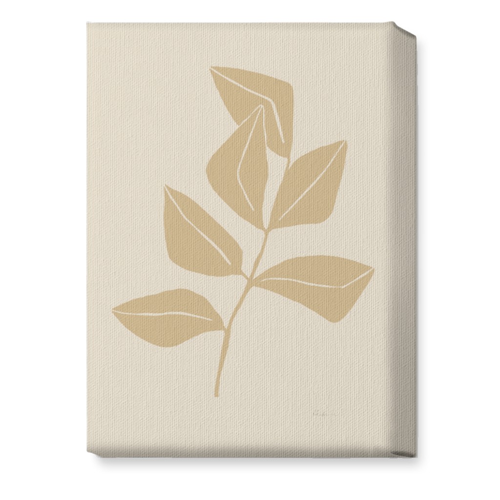 Ficus Botanical - Neutral Wall Art, No Frame, Single piece, Canvas, 10x14, Beige, Pearl