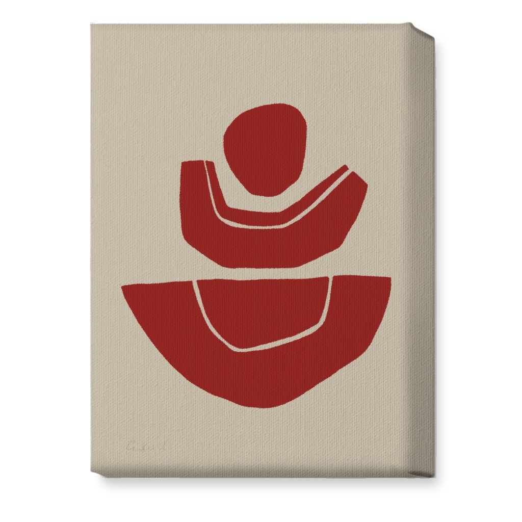 Geometric Abstract Stack Ii Wall Art, No Frame, Single piece, Canvas, 10x14, Red