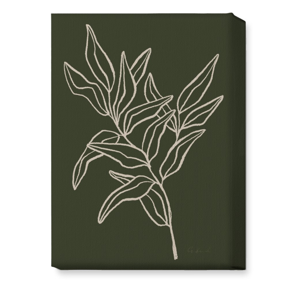 Botanical Eucalyptus Branch I Wall Art, No Frame, Single piece, Canvas, 10x14, Green