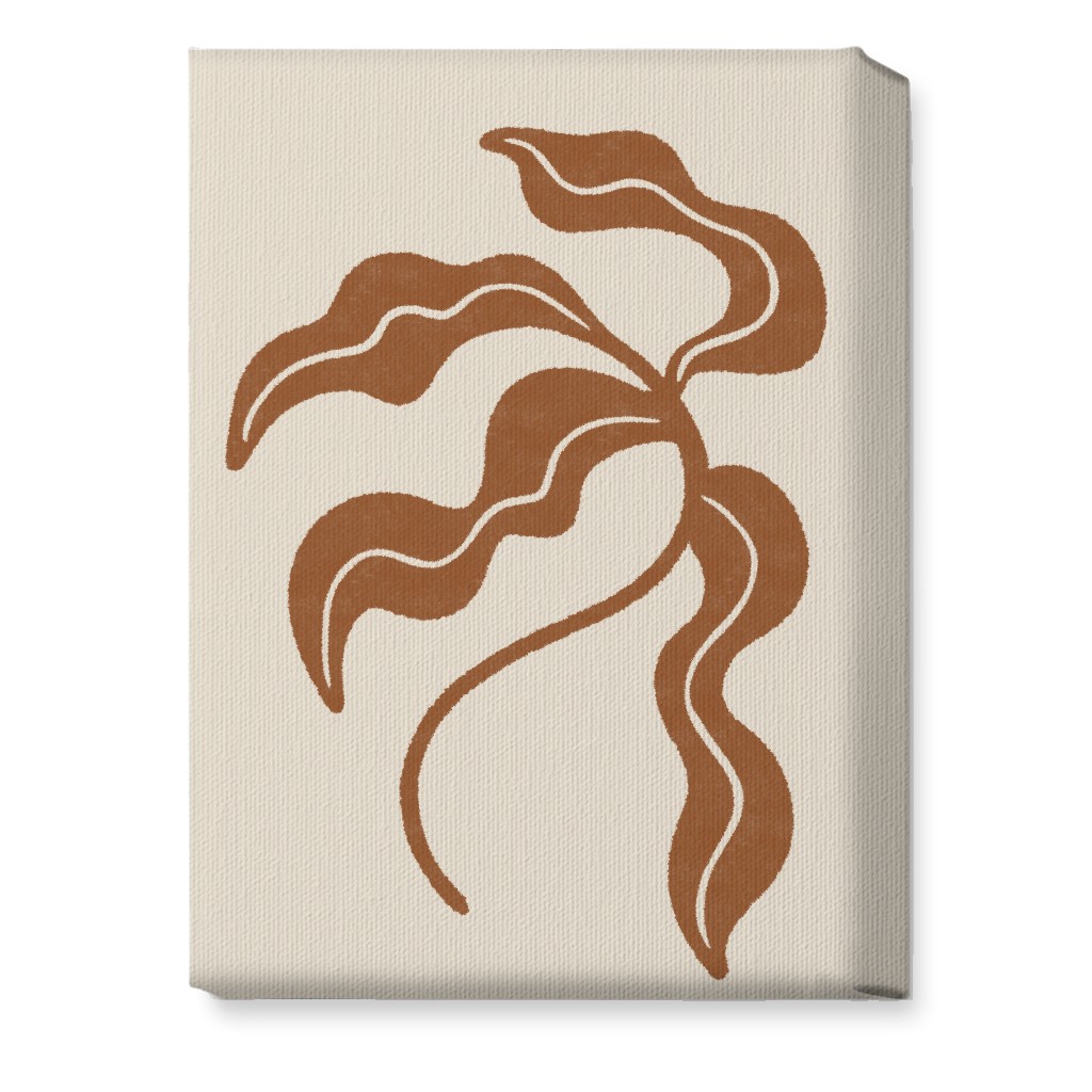 Minimalist Foliage - Neutral Wall Art, No Frame, Single piece, Canvas, 10x14, Beige