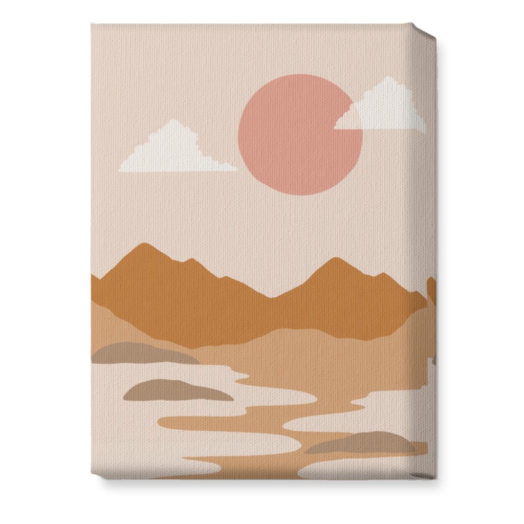 Abstract Mountain Landscape - Neutral Wall Art, No Frame, Single piece, Canvas, 10x14, Orange, Orange