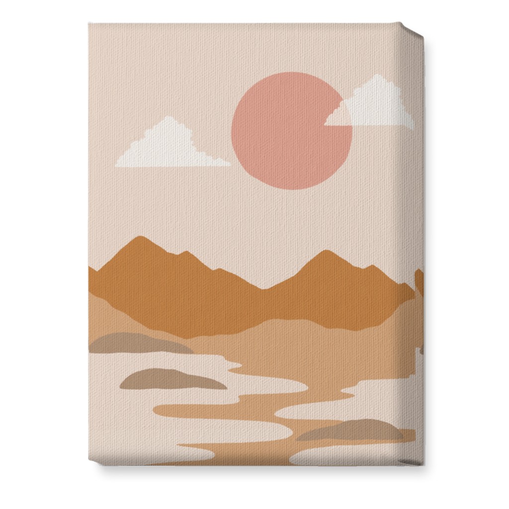 Abstract Mountain Landscape - Neutral Wall Art, No Frame, Single piece, Canvas, 10x14, Orange