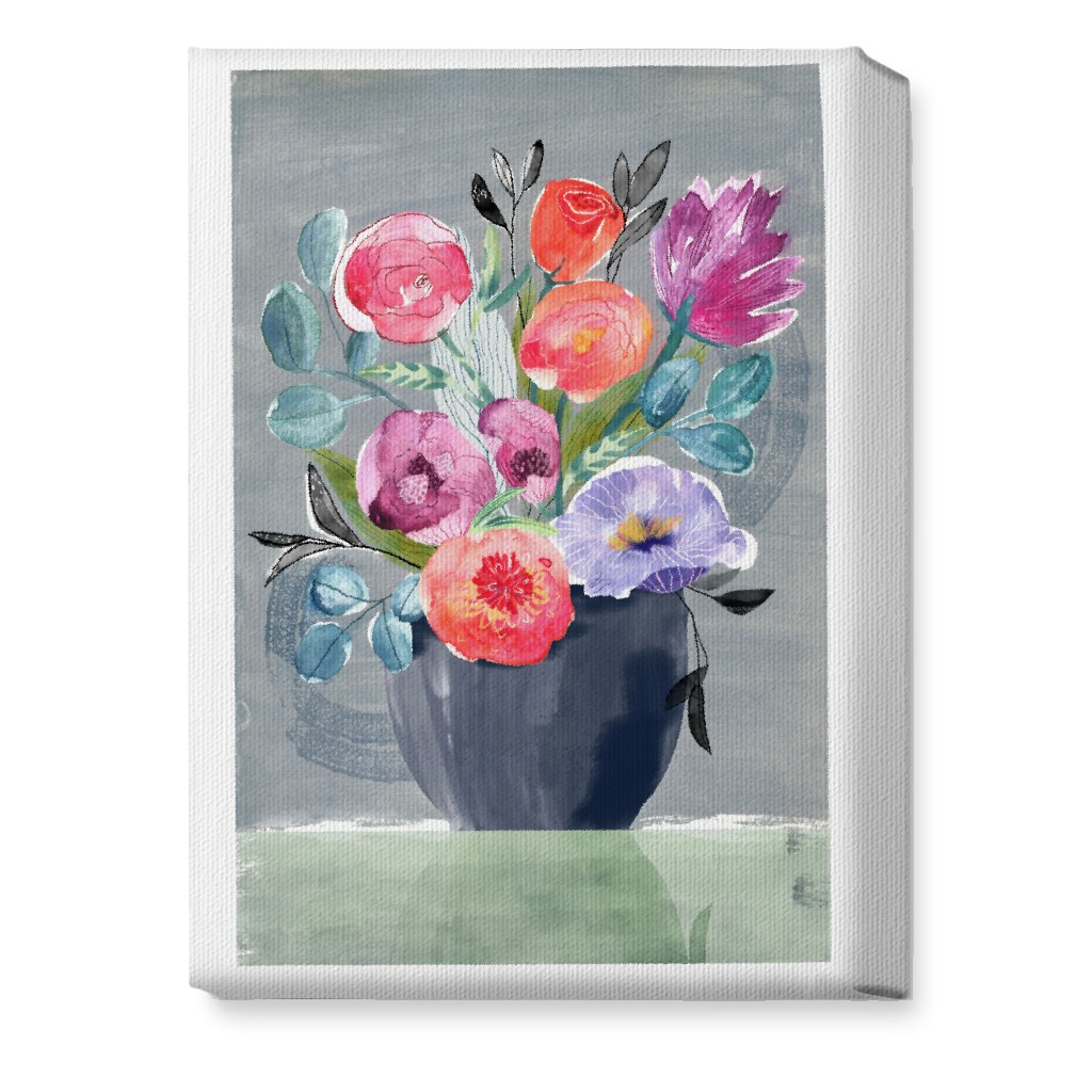 Floral Still Life - Multi Wall Art, No Frame, Single piece, Canvas, 10x14, Multicolor