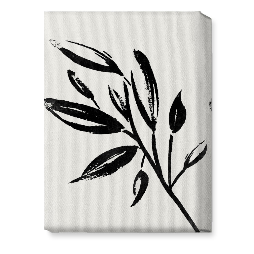 Zen Brush - Black and Beige Wall Art, No Frame, Single piece, Canvas, 10x14, Gray, Gray