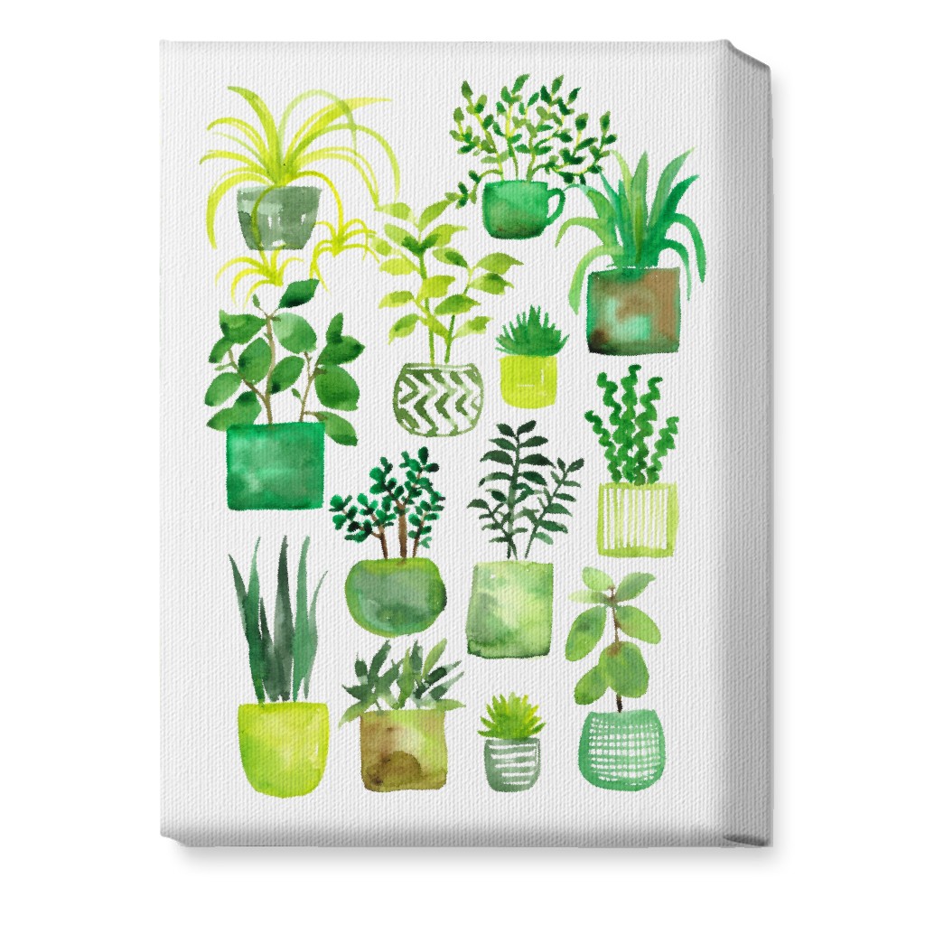House Plants - Green Wall Art, No Frame, Single piece, Canvas, 10x14, Green, Classic Green
