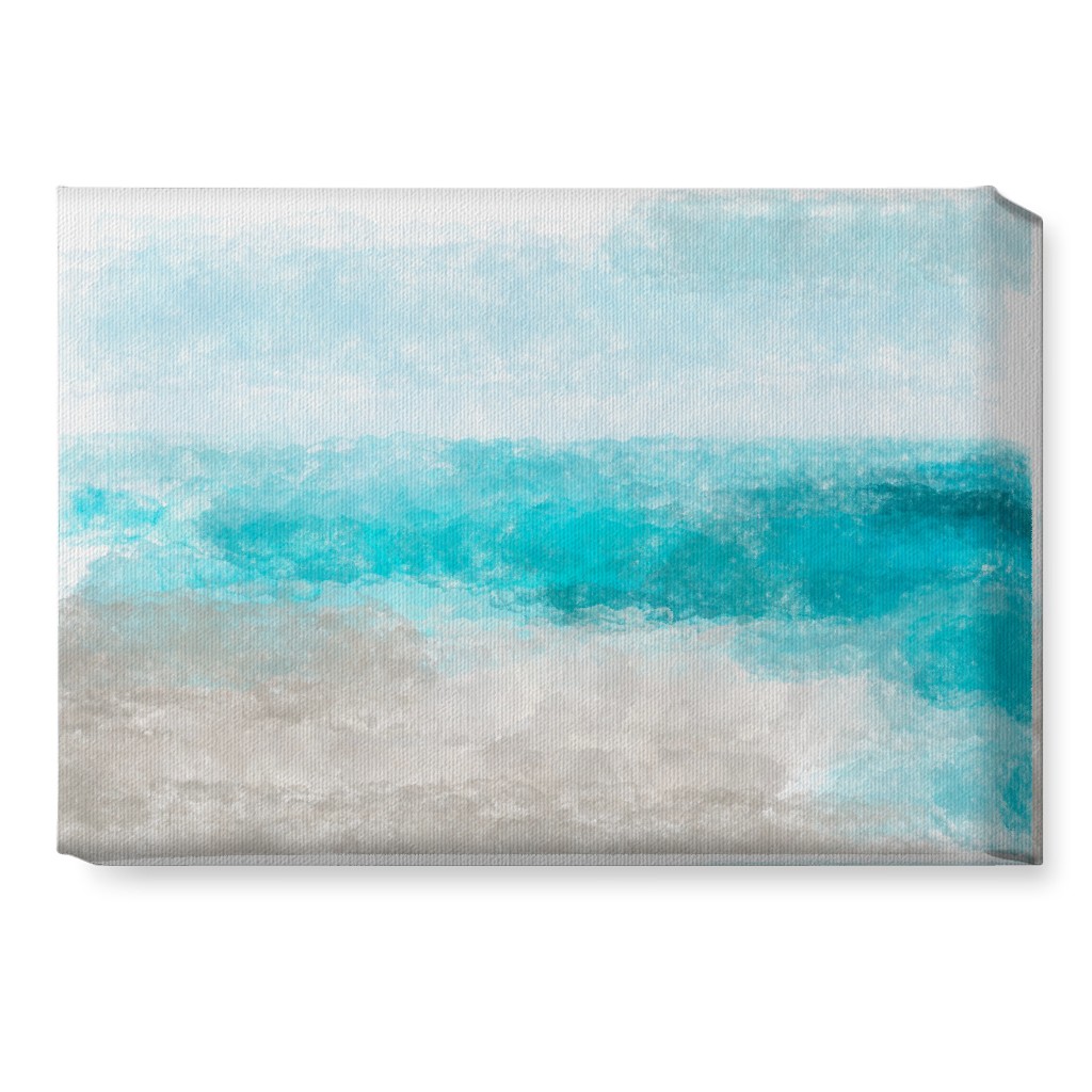 Beach Painting - Blue and Tan Wall Art, No Frame, Single piece, Canvas, 10x14, Blue