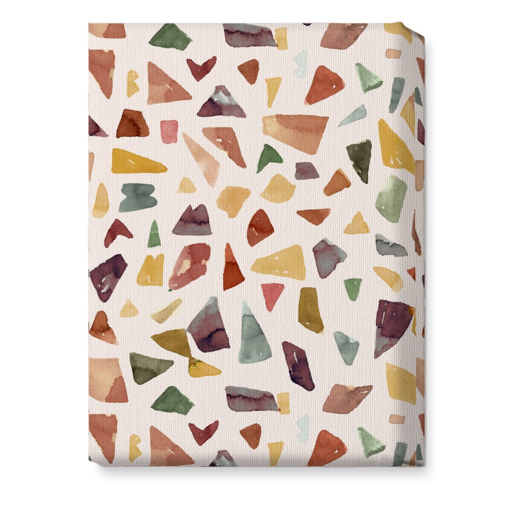 Watercolor Terrazzo - Neutral Wall Art, No Frame, Single piece, Canvas, 10x14, Beige, Pearl