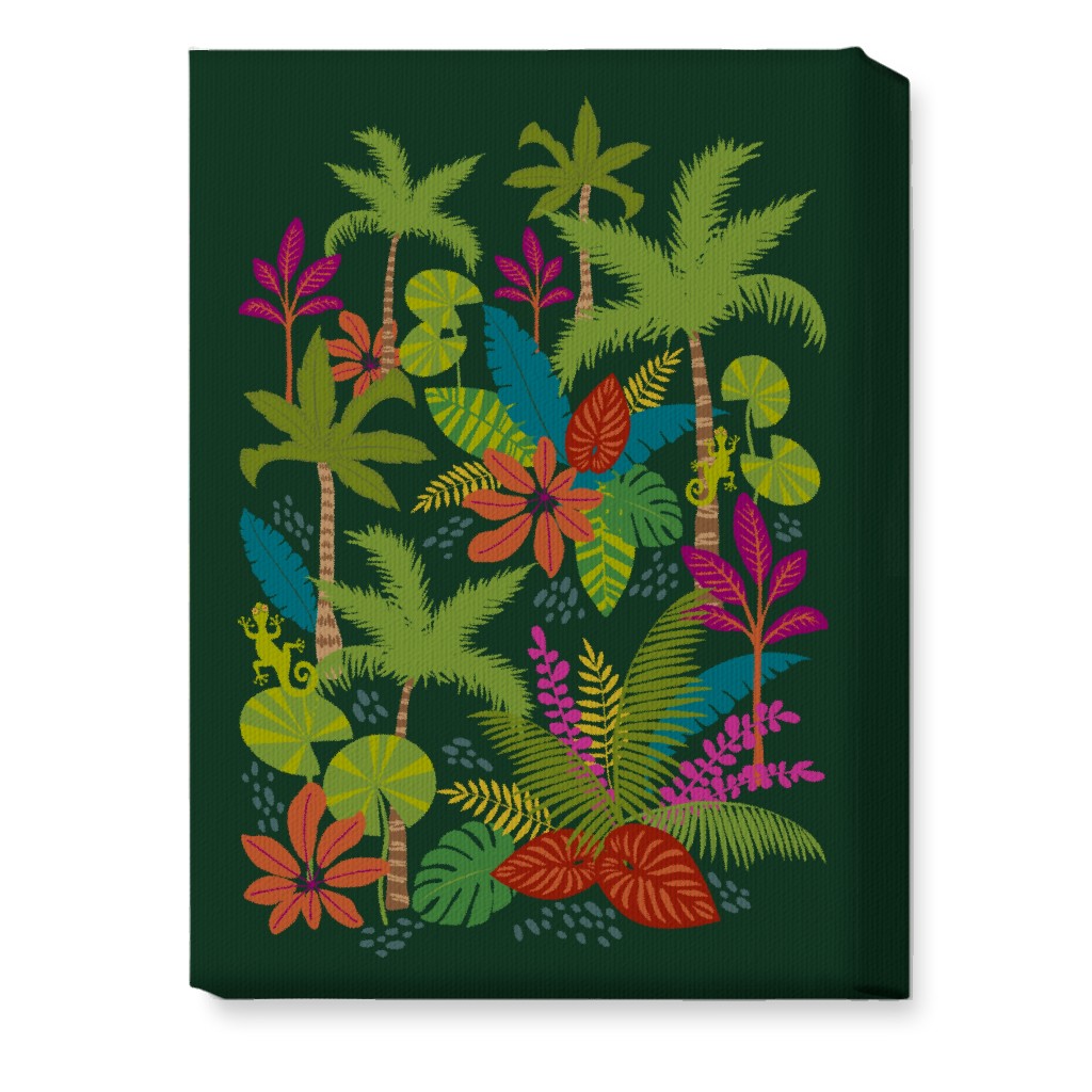 Night in the Tropics - Green Wall Art, No Frame, Single piece, Canvas, 10x14, Green, Classic Green
