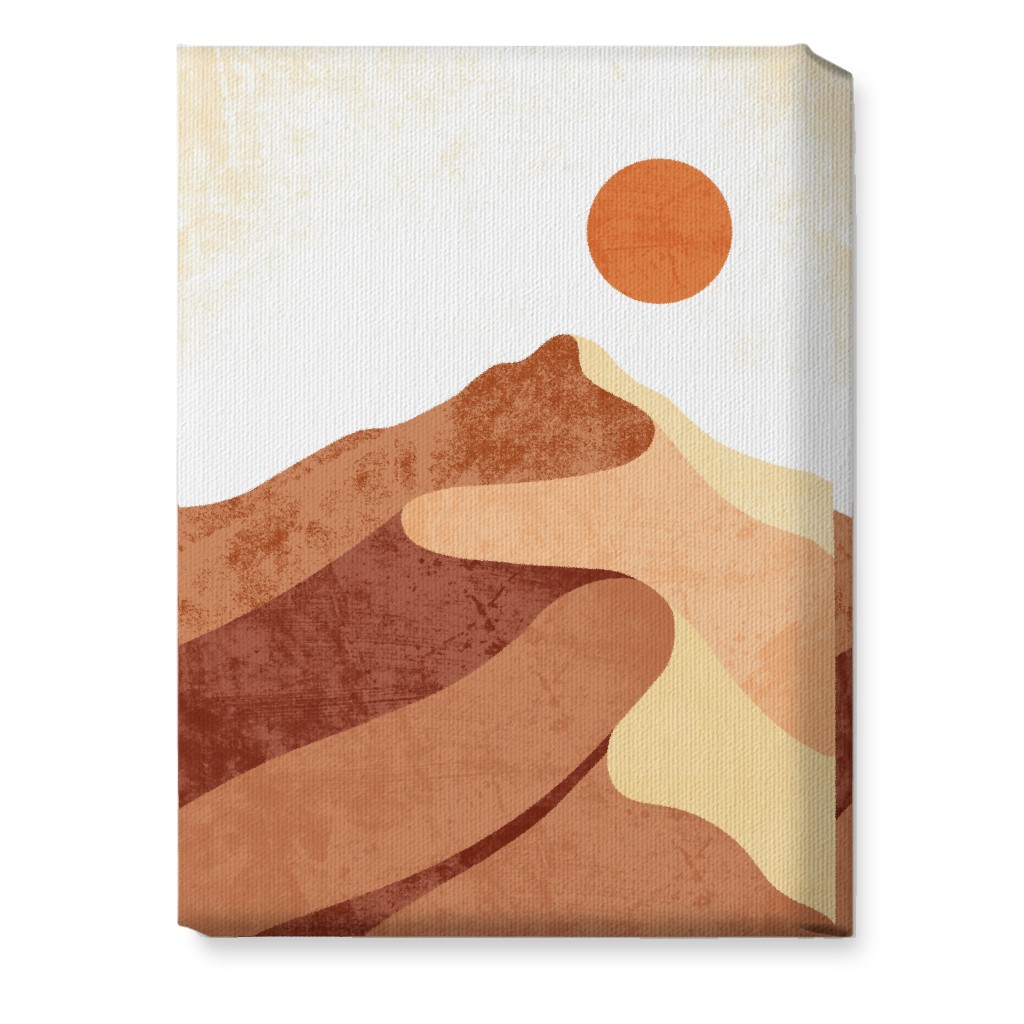 Desert Landscape - Earthy Warm Tones Wall Art, No Frame, Single piece, Canvas, 10x14, Orange, Orange