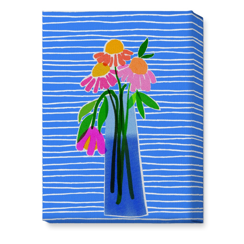 Santorini - Blue Wall Art, No Frame, Single piece, Canvas, 10x14, Blue, True Blue