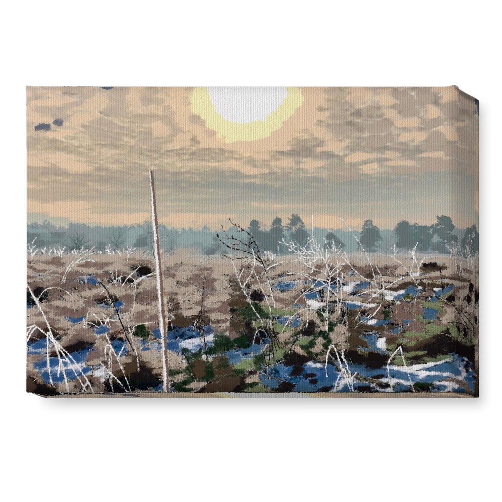 Winter Sun Over the Marsh Wall Art, No Frame, Single piece, Canvas, 10x14, Blue