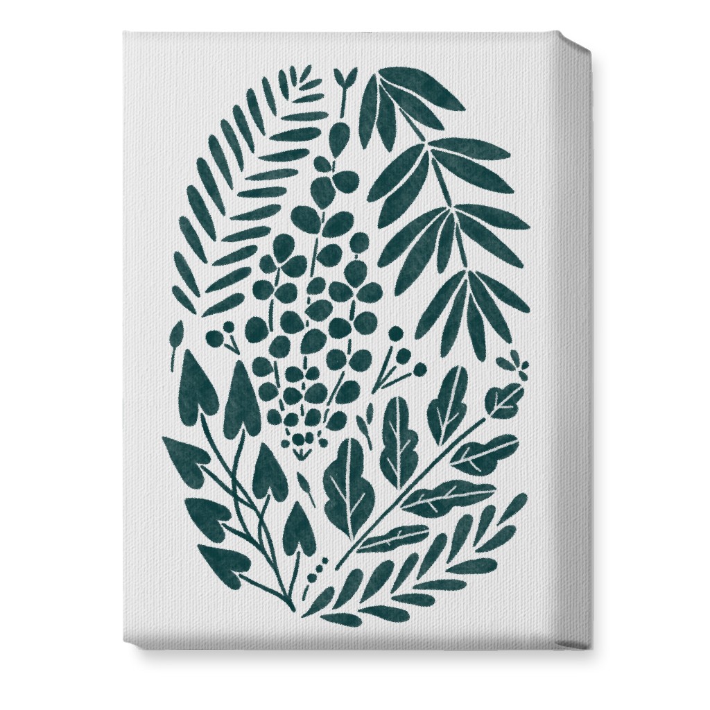 Botanical Composition Wall Art, No Frame, Single piece, Canvas, 10x14, Green