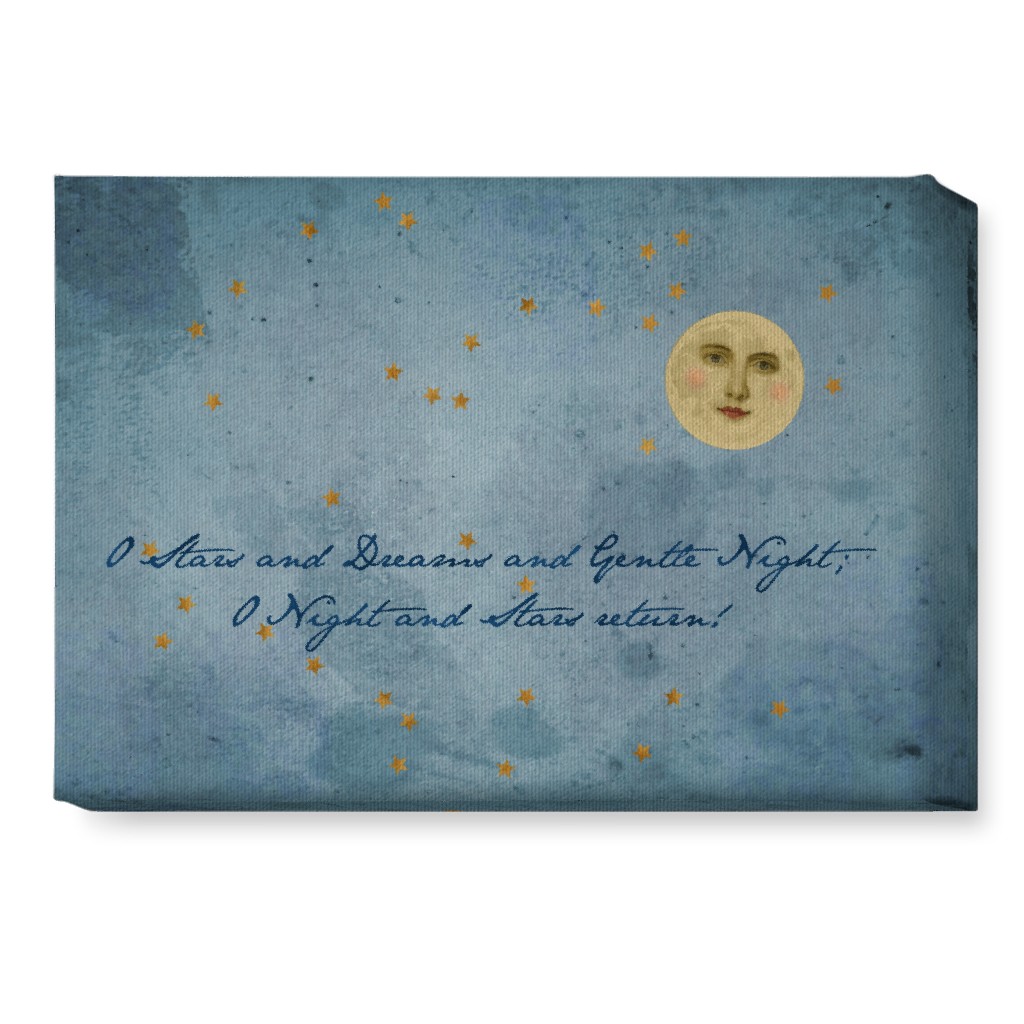 O Night - Blue Wall Art, No Frame, Single piece, Canvas, 10x14, Blue