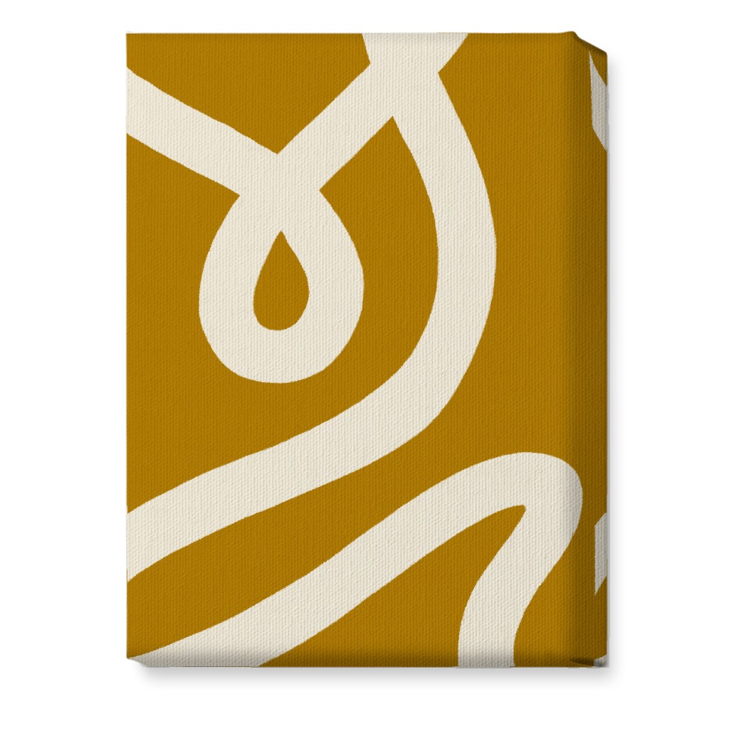 Tangled Brush Strokes V Wall Art, No Frame, Single piece, Canvas, 10x14, Yellow, Golden