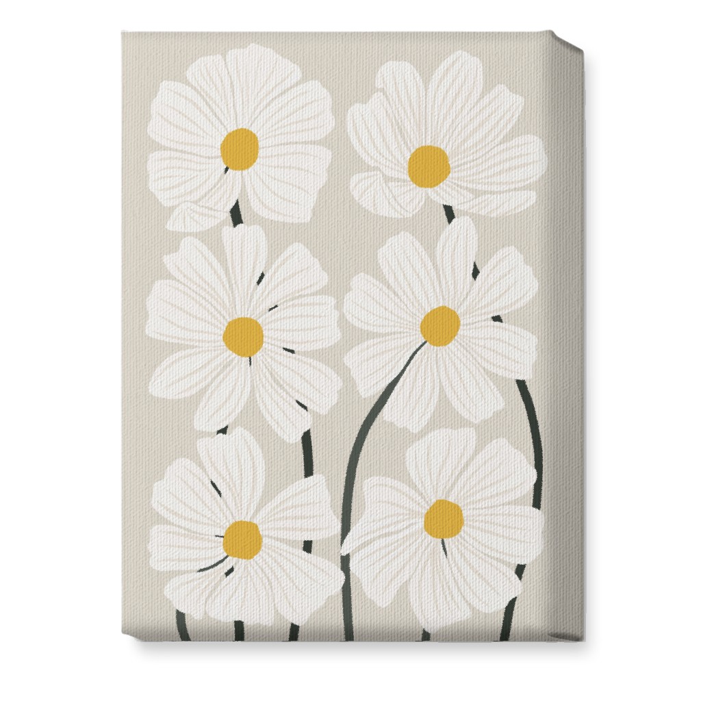 Botanical Cosmos Flowers Wall Art, No Frame, Single piece, Canvas, 10x14, Beige