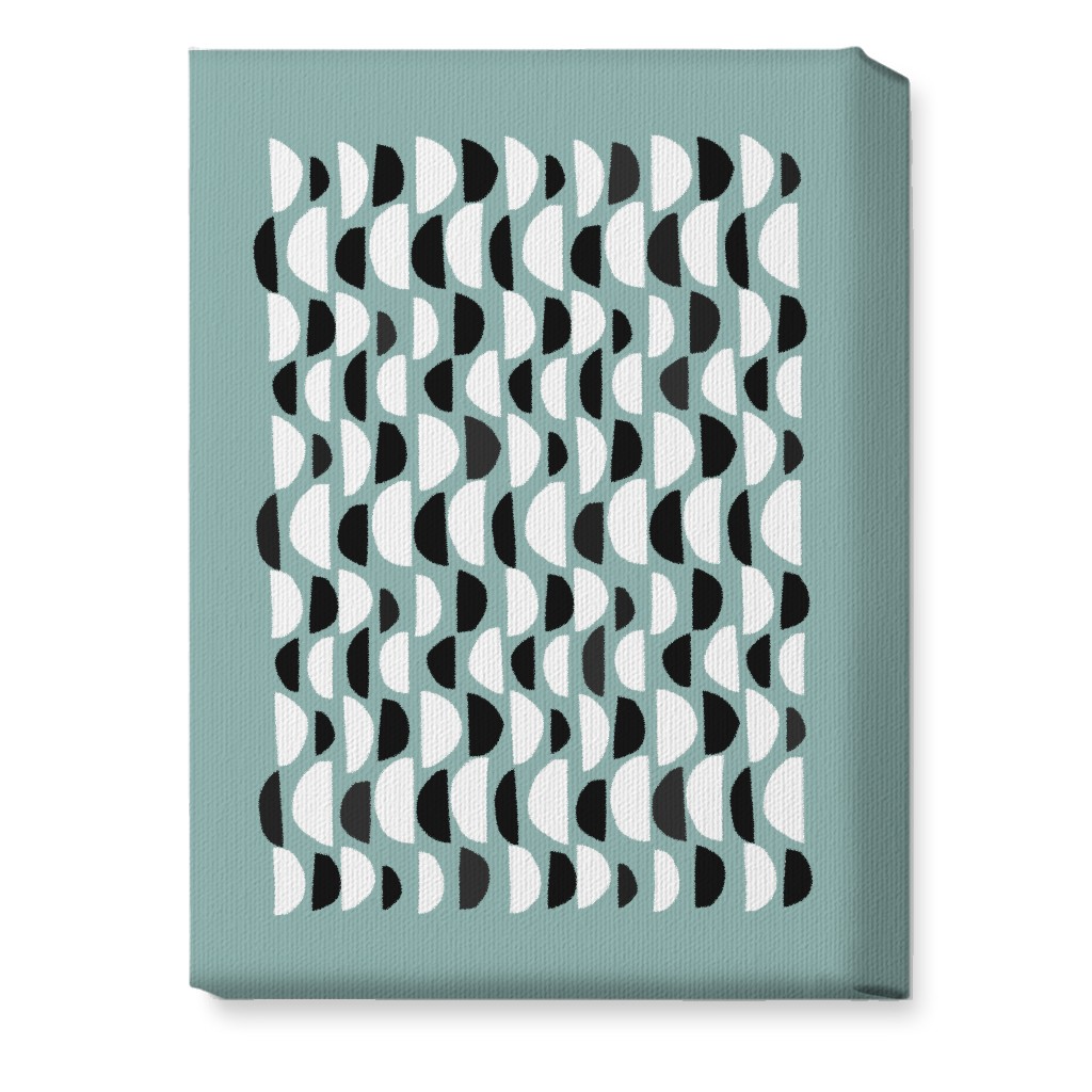 Abstract Scandi Half Moons - Green Wall Art, No Frame, Single piece, Canvas, 10x14, Green, Classic Green