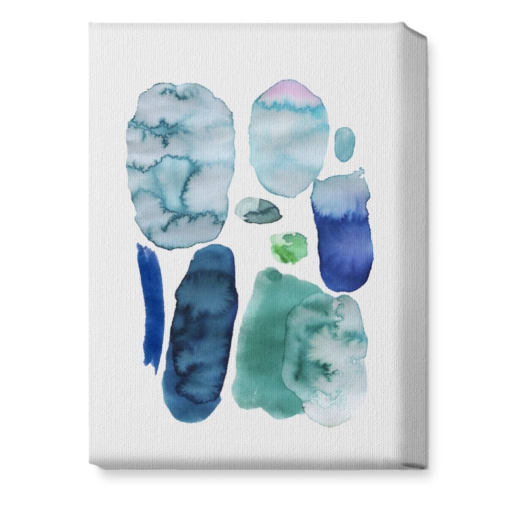 Watercolor Abstract Scandi - Blue and Green Wall Art, No Frame, Single piece, Canvas, 10x14, Blue, True Blue