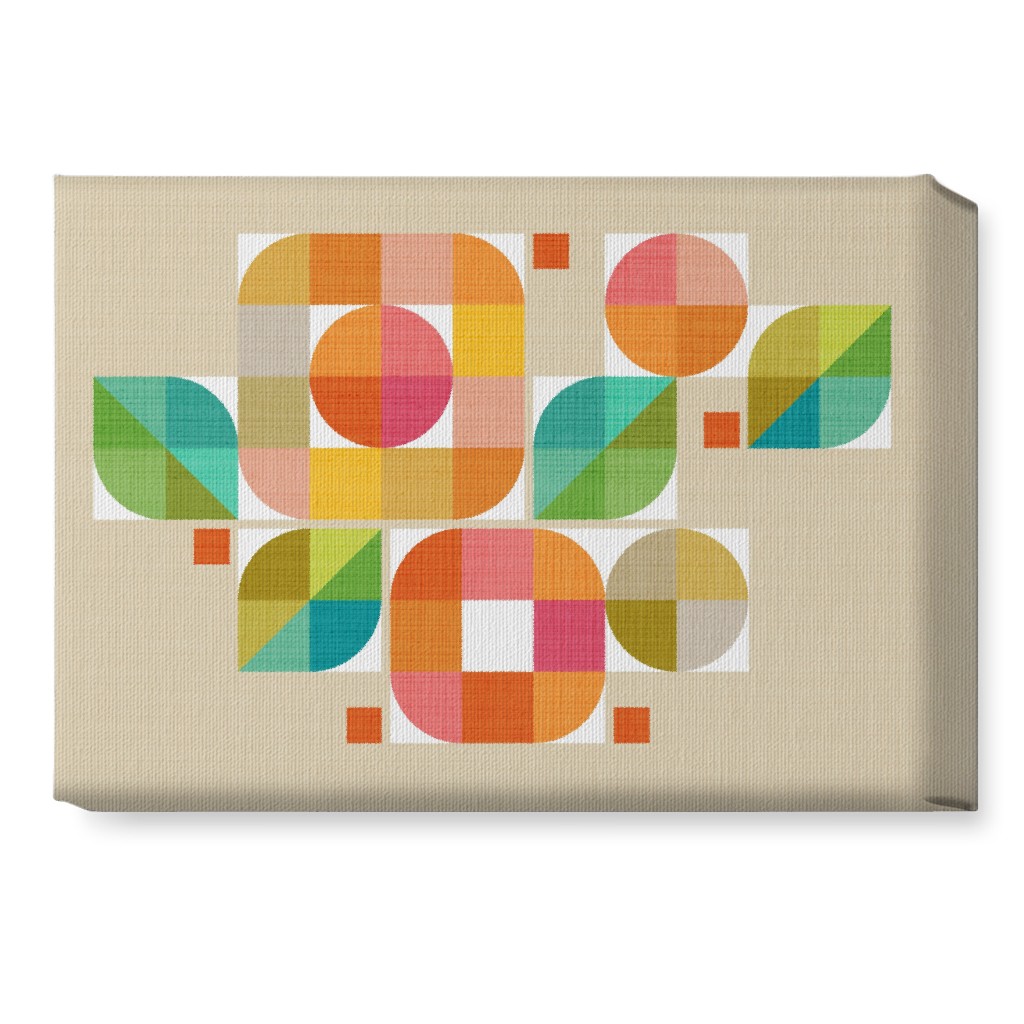 Mod Flower Box Wall Art, No Frame, Single piece, Canvas, 10x14, Multicolor, Spring