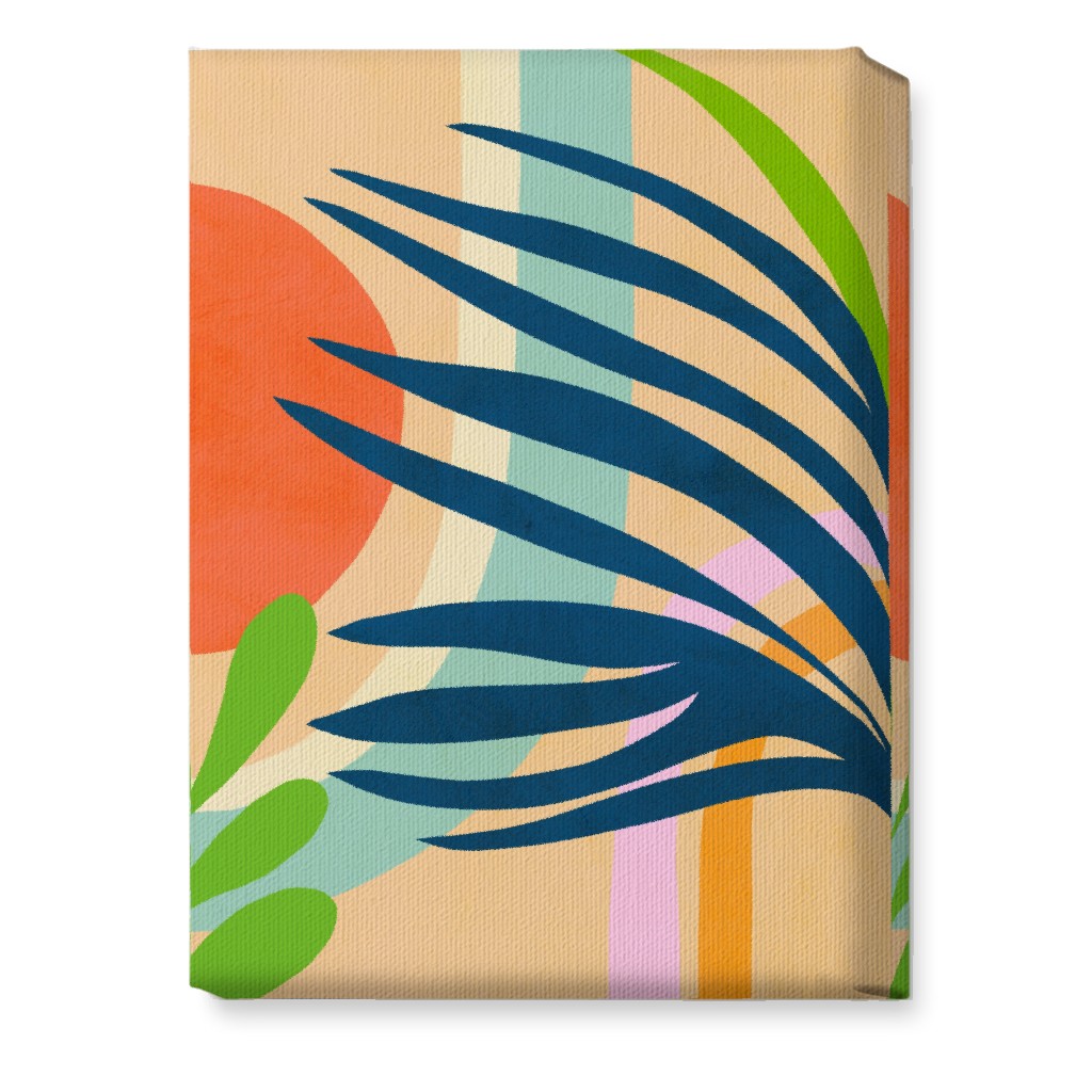 Palm, Sun and Rainbow Tropical Botanicals - Multi Wall Art, No Frame, Single piece, Canvas, 10x14, Multicolor