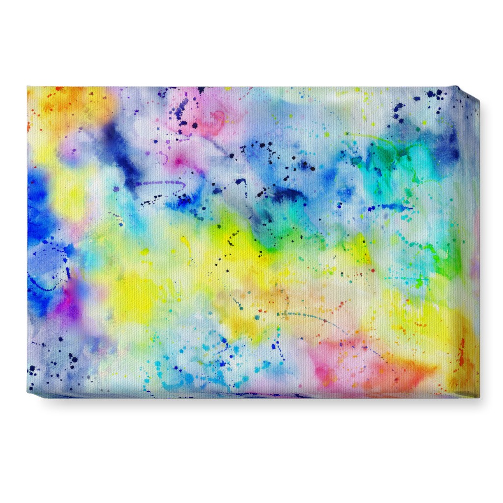 Rainbow Wash Watercolor - Multi Wall Art, No Frame, Single piece, Canvas, 10x14, Multicolor