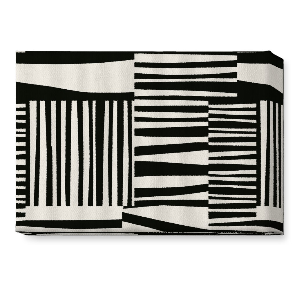 Twiggy Stripes Wall Art, No Frame, Single piece, Canvas, 10x14, Black, Black