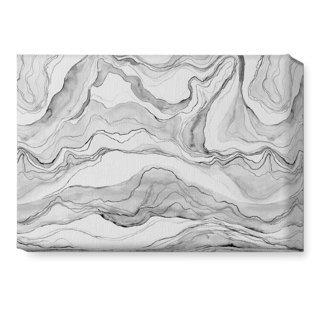 Watercolor Marble Wall Art, No Frame, Single piece, Canvas, 10x14, Gray