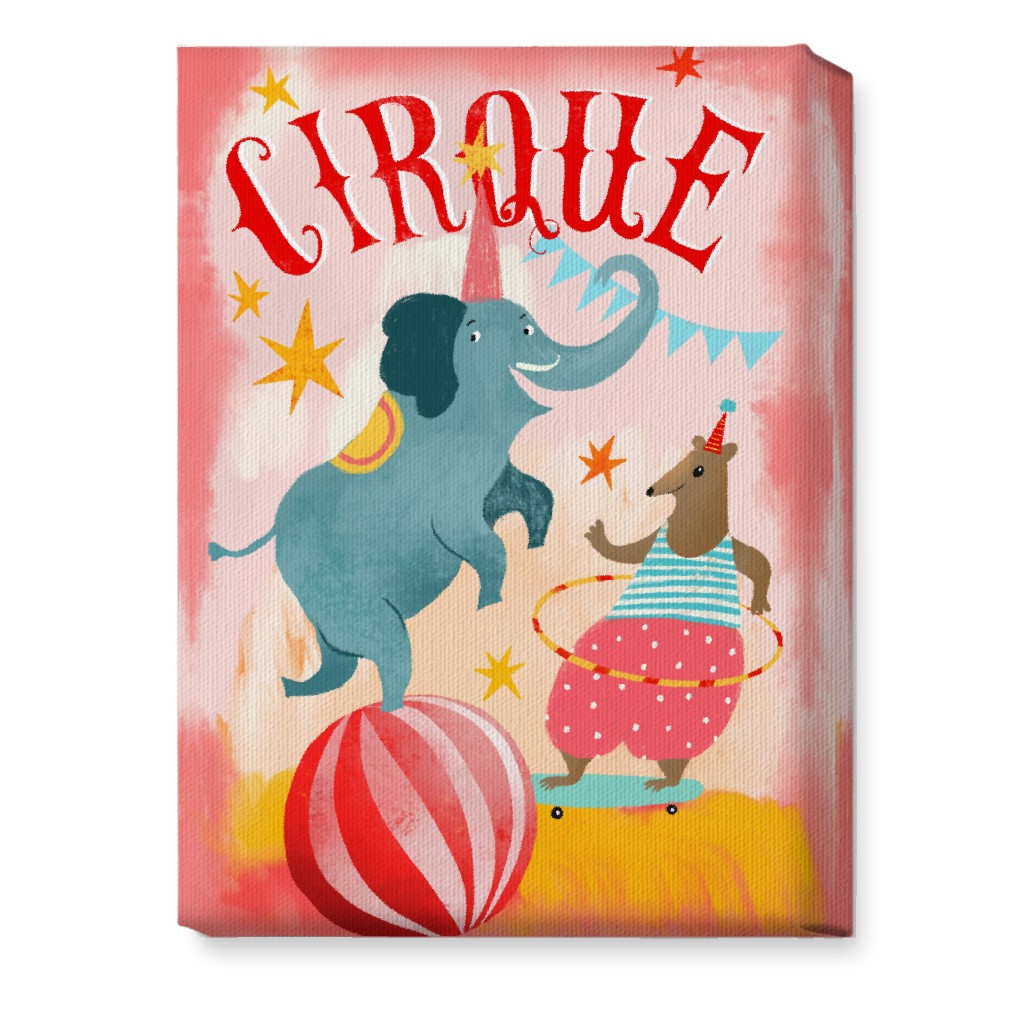 Magic Circus - Blue & Pink Wall Art, No Frame, Single piece, Canvas, 10x14, Multicolor